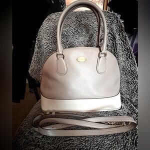 Coach Cora beige and white Dome crossbody bowler bag